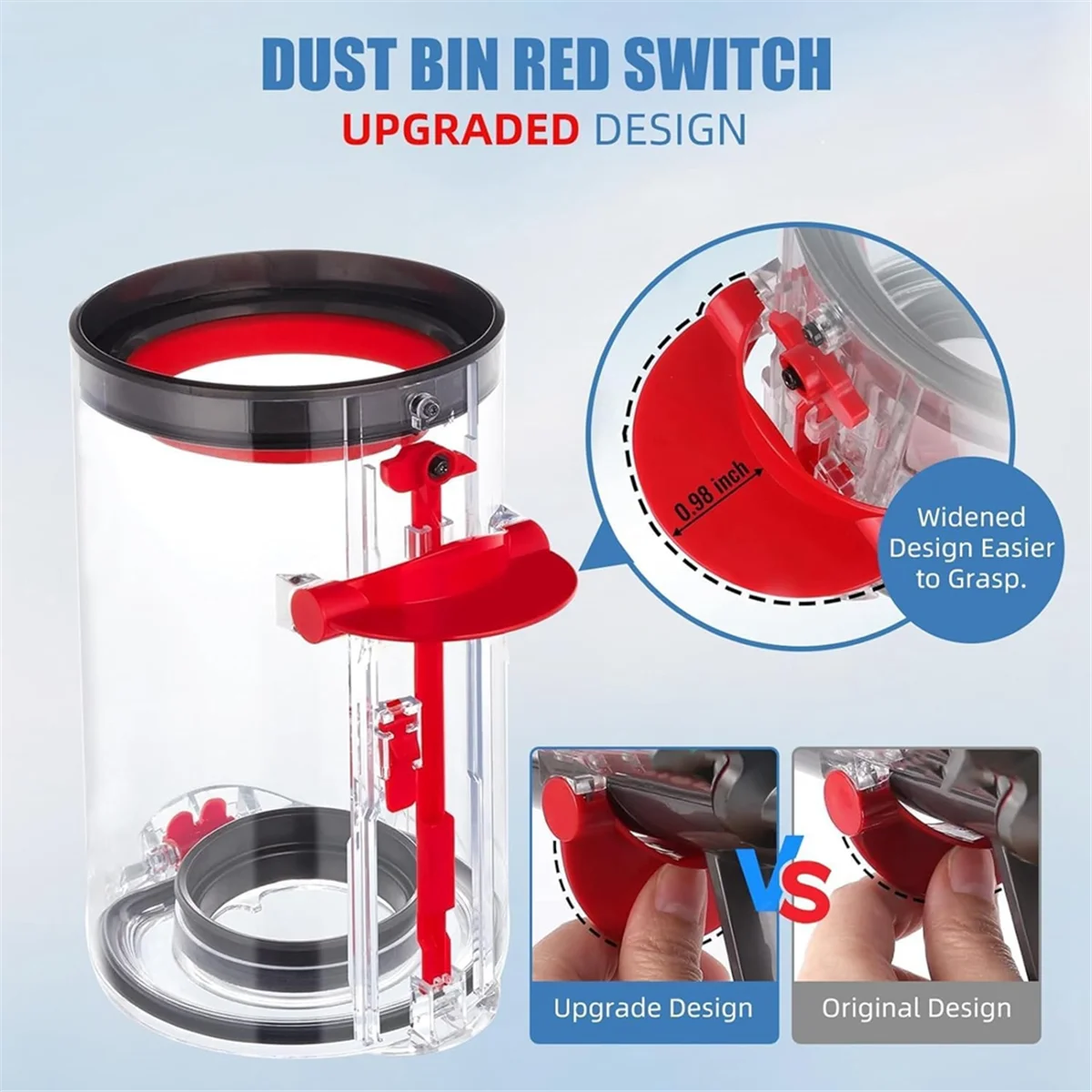 FZFZ Parti della tazza del contenitore della polvere aggiornate per V11 V15 SV14 SV15 SV22 Anello di tenuta e parti del coperchio del kit parti di ricambio