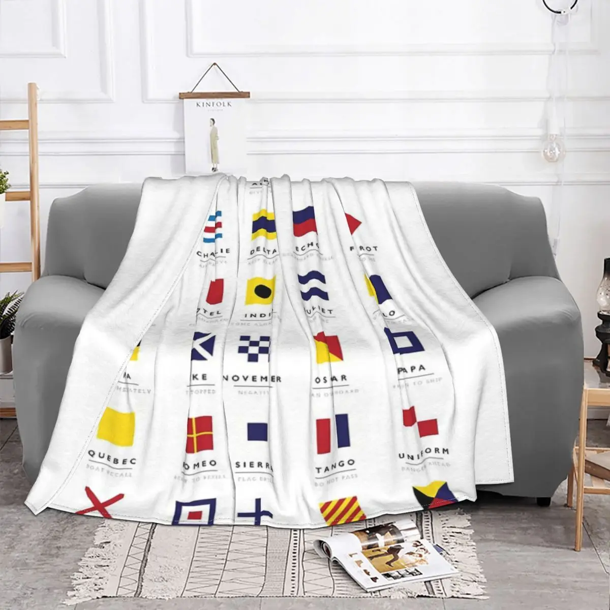 Nautical Flags International Code Of Quilt Bed Blanket Couple Blankets Custom Blanket Personalized Throw Blanket