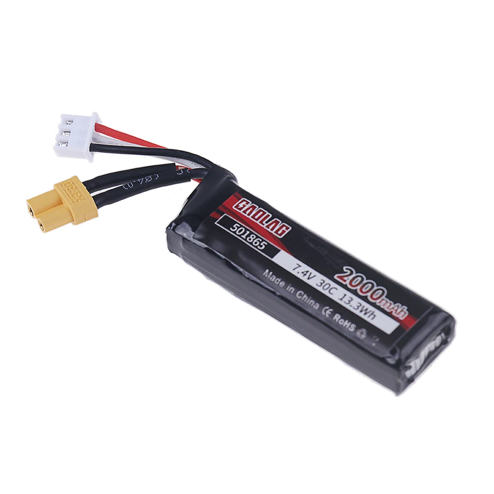 Water Gun Airsoft 7.4v 2s 2000mah 30c 501865 Lipo Battery T/Sm/Xt30 Plug For Airsoft Bb Air Pistol Electric Toys Guns Parts