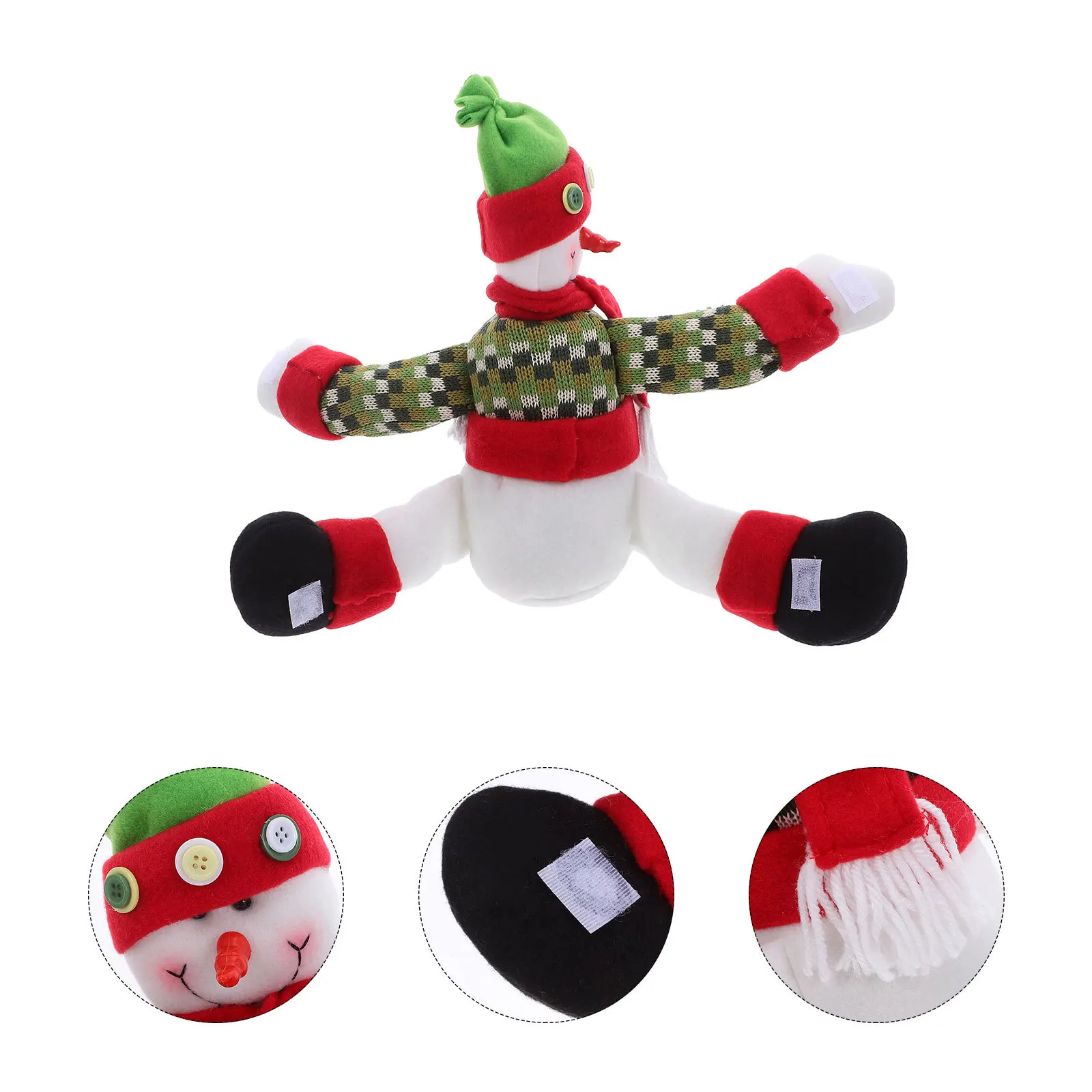 

Snowman Christmas Tree Topper - Soft Fabric Hugger Decoration for Festive Holiday Display - Versatile Xmas Ornament for Tree Top