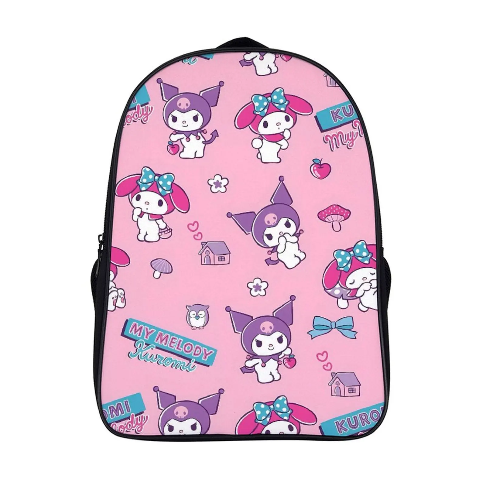 

Fashion Student's Backpack Cartoon Sanrio Kuromi School Bag 16 Inch 2 Compartment Backpack Student Schoolbag