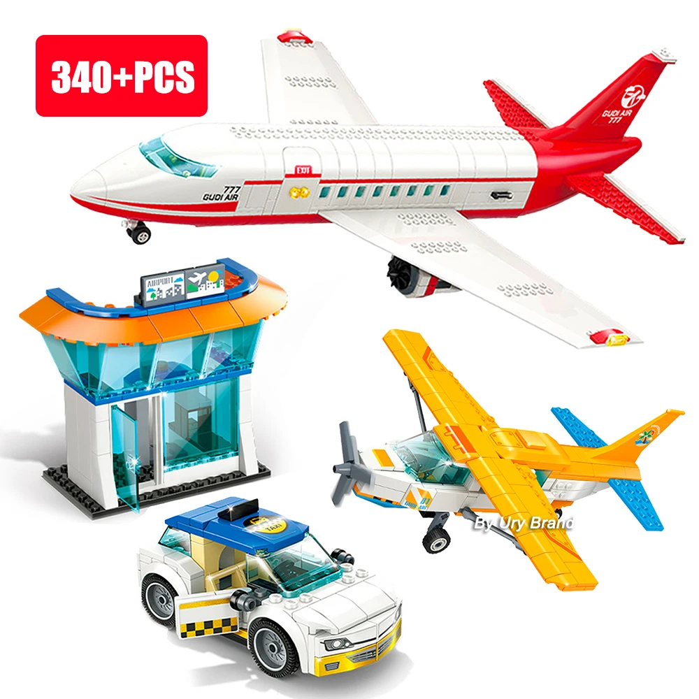 City Series Modern Aviation Airport Civil Passengers Plane Aircraft Cargo Airplane Sets Building Blocks Toys for Kids Gift Boys