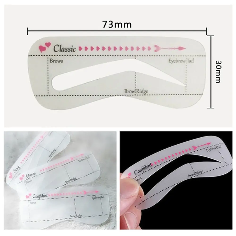 10PCS Women Eyebrow Card Reusable High Durability Eyebrow Stencil Grooming Shaper Template Eye Makeup Tools Stickers