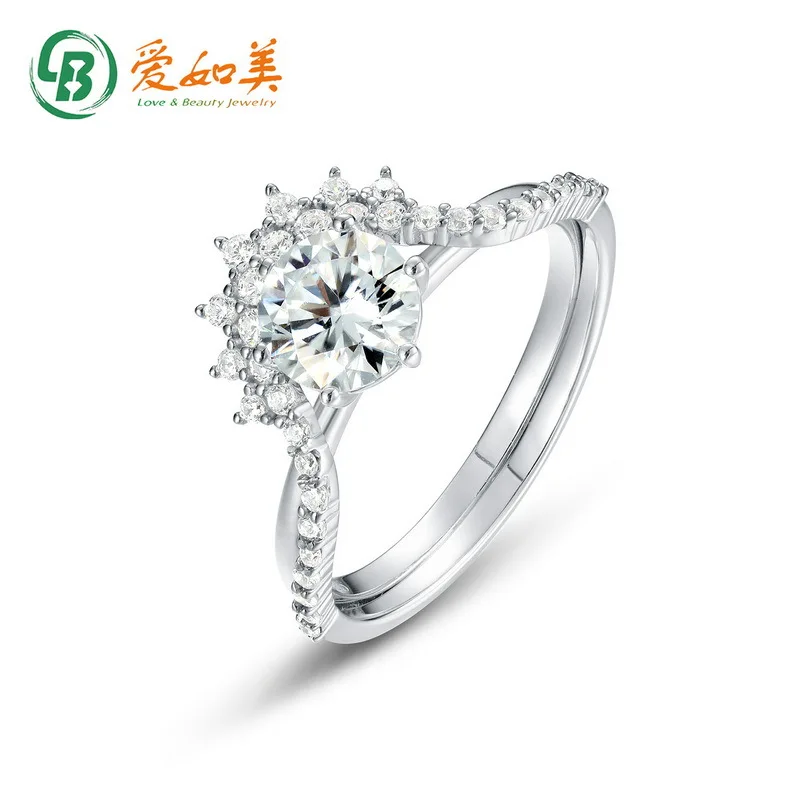 

Super Flash Moissand Diamond Ring 18K Gold PT950 Platinum Silver Plated 7-Layer Gold Full Diamond Set Ring Stacked Ring