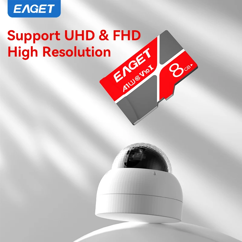 EAGET TF 메모리 카드 8GB 16GB 32GB 64GB U1 클래스 10 V10 속도 대시캠 보안 카메라 FHD 비디오 레코더용