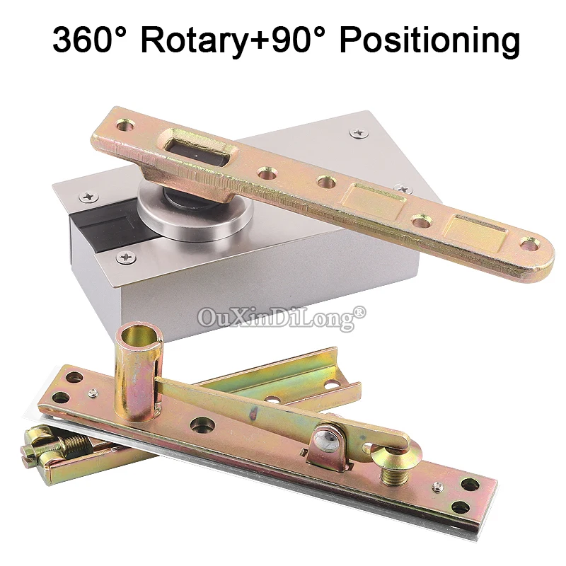 

Brand New 1Set Metal Heavy Door Hinges 360° Rotary 90° Positioning Invisible Hidden Door Pivot Hinges Loading 100KG/Set