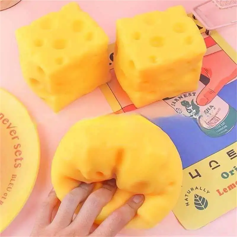 5/7/11Cm Giant Cheese Squeeze Toy Big Size Cheese Squishy Fidget Toy Comfortable Touch Slow Rebound Shapeable Design Aesthetic