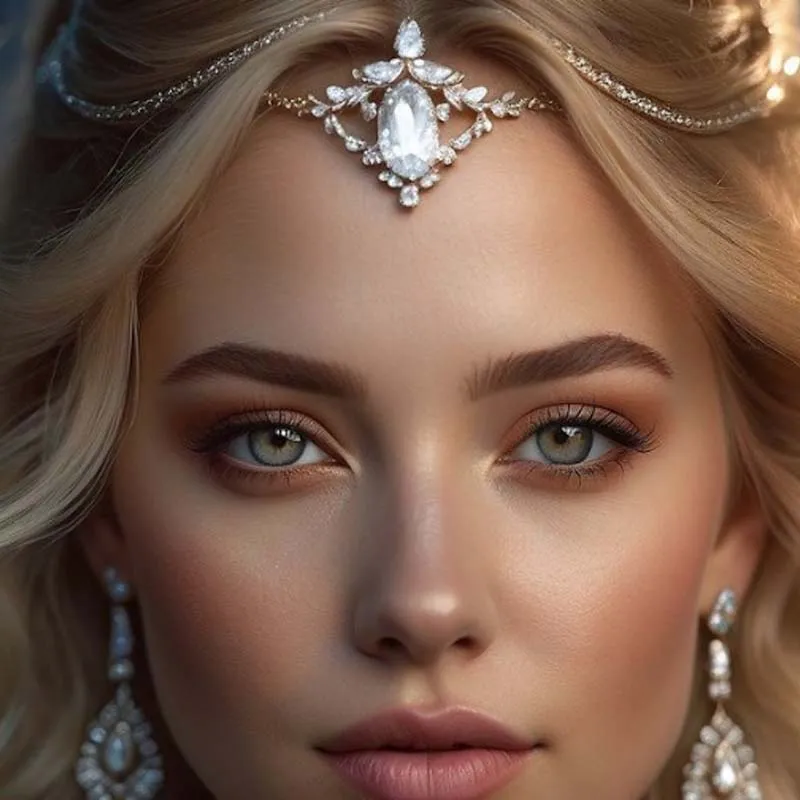 Stonefans Geometric Forehead Chain Indian Hair Jewellery Vintage Simple Women Wedding Accessories Jewelry Elegant Headbands Gift