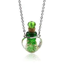 Sands Glow Colored Glaze Essential Oil Bottle Necklace Can Open Wishing Lucky Bone Ash Box Jewelry Necklaces