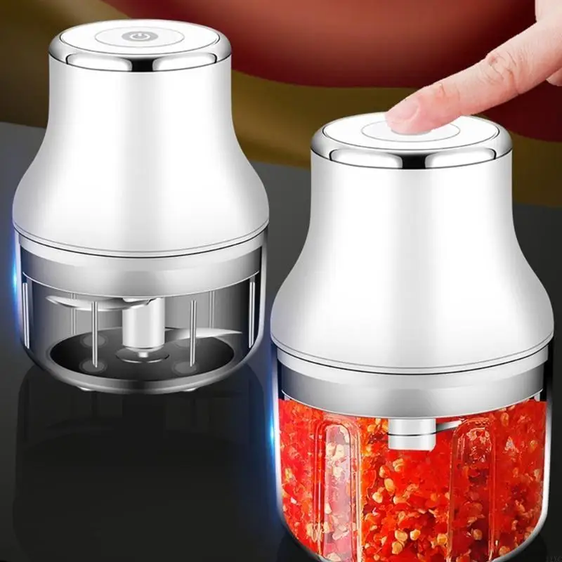 

Miniature Garlic Chopper USB Rechargeable Processor for Vegetables and
