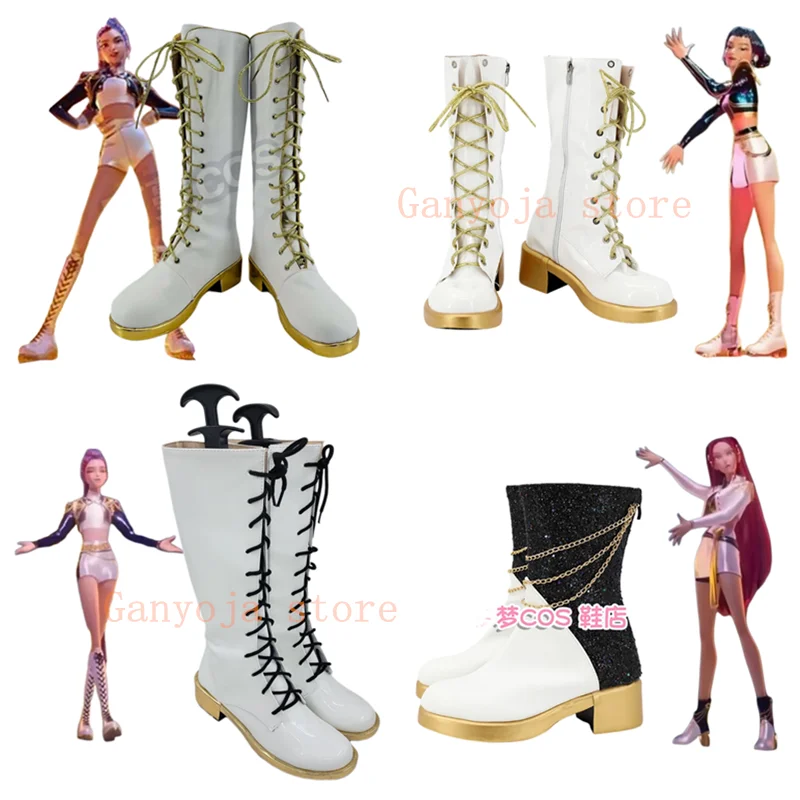 KPop Demon Hunters Rumi Mira Zoey Cosplay Shoes Girls Boiots Anime Costume Boots Adult Kids Shoes