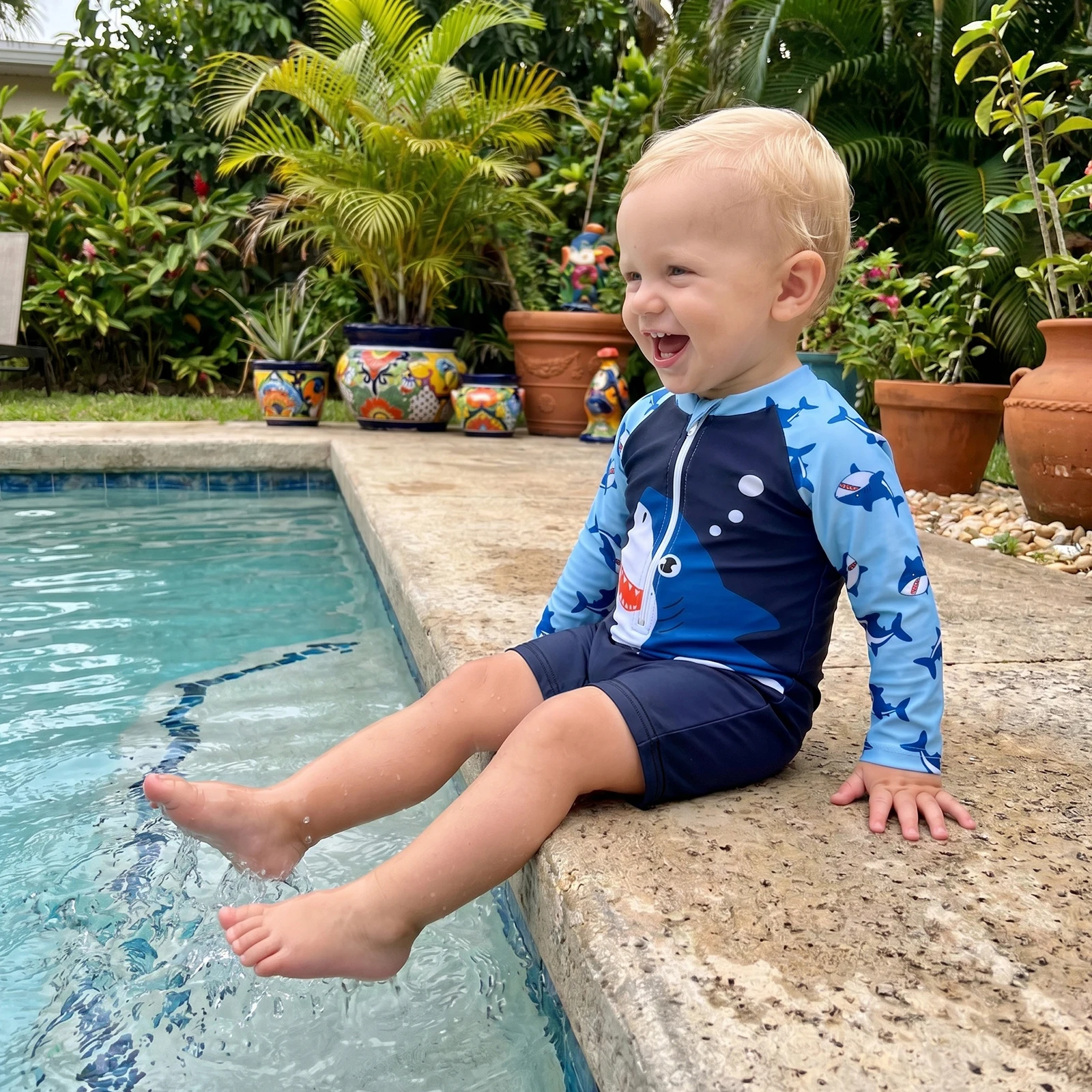 Traje de baño para bebé niño c - Rash Guard Long Sleeve reseña y precio