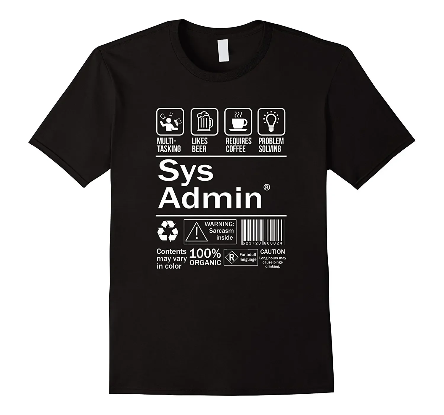 Funny System Administrator Product Label T-Shirt 100% Cotton O-Neck Summer Short Sleeve Casual Mens T-shirt Size S-3XL