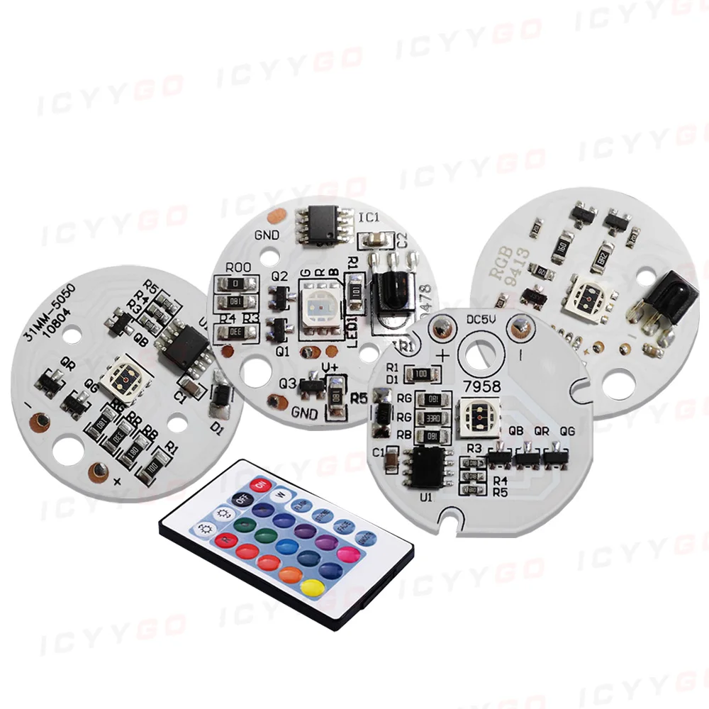 Imagem -06 - Led Rgb Light Board com Interruptor Baixa Tensão Gradiente Colorido Controle Remoto Toque Faça Você Mesmo Pcb Board dc 5v