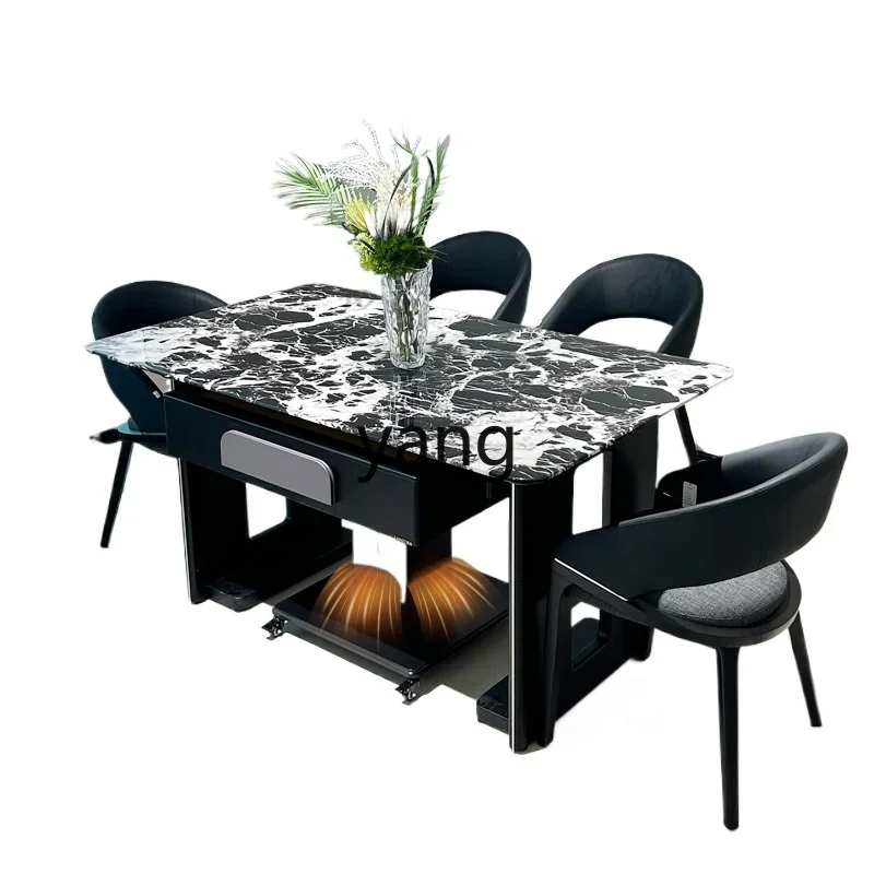 

Lh modern simple solid mahjong table dining table dual-purpose long table automatic mahjong machine integrated