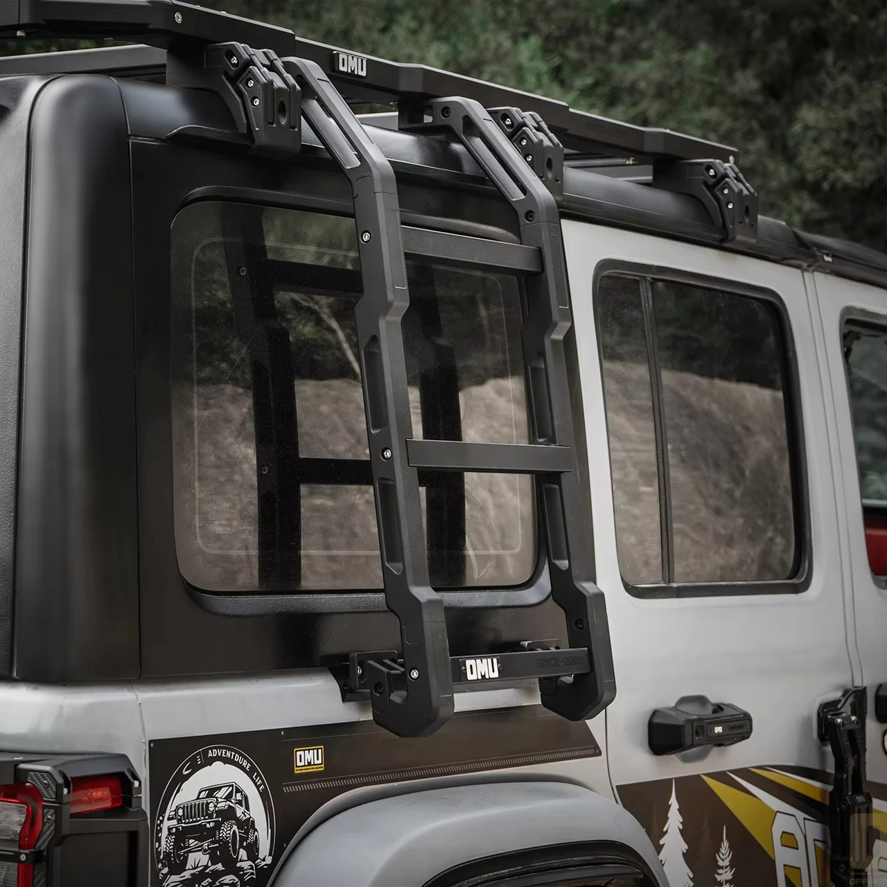 

OMU New Design Rear Window Side Ladder For Jeep Wrangler JL Black Aluminum Ladder Off Road Accessories