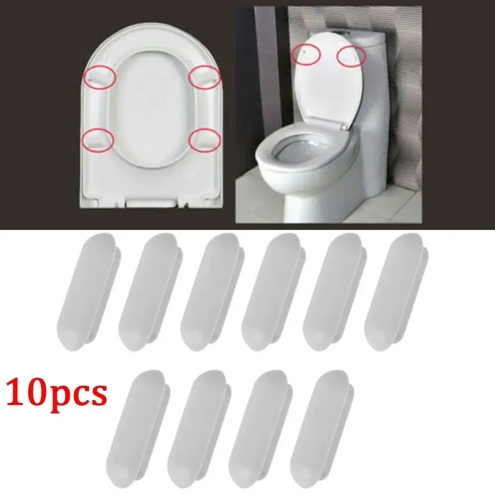 10pcs New Toilet Seat Bumper Seat Top Cover Plug Toilet Lid Accessories White Stop Bumper Home Bathroom Accessories