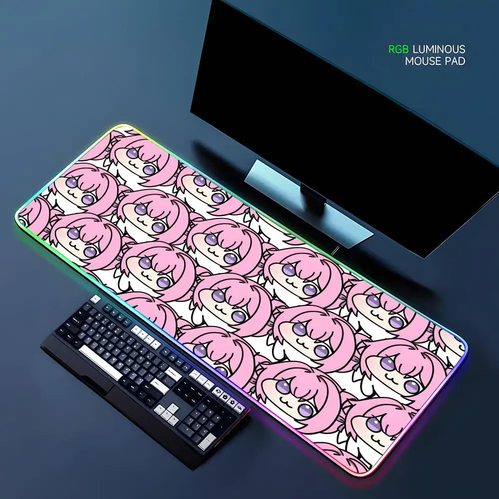 

N-nikkeES Doro CUTE Mouse Pad RGB Gaming Mouse Pad Desk Mat HD Gamer Large LED Light XXL MousePads