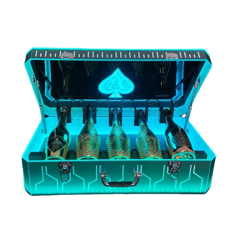

Symphony Technology LED Luminous Wine Case Spade a Foreign Wine Acrylic Wine Case Bar KTV Props Champagne Seat Box