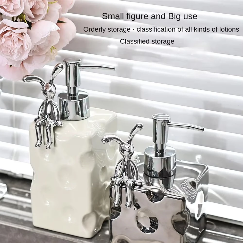 600ml Bow Lotion Bottle Rabbit Storage Container Household Shampoo Shower Gel Divided Bottle Bathroom Accessories