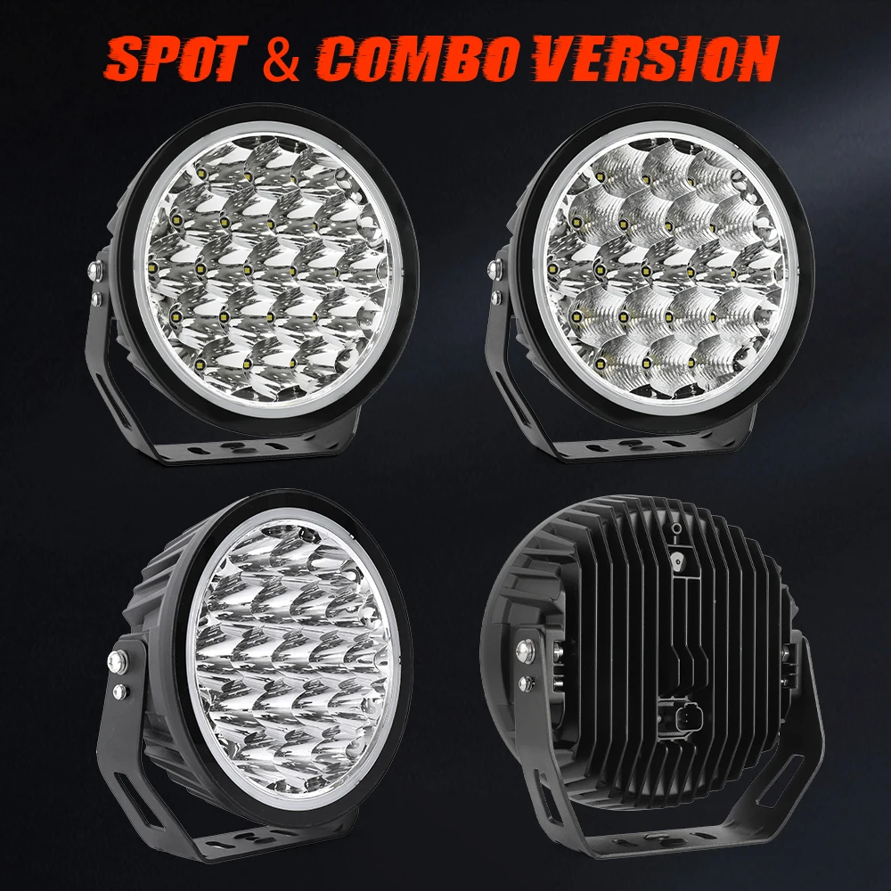 Super Bright 332W 1600M White Amber DRL 9 Inch Round Offroad Lights for 4X4 Trucks