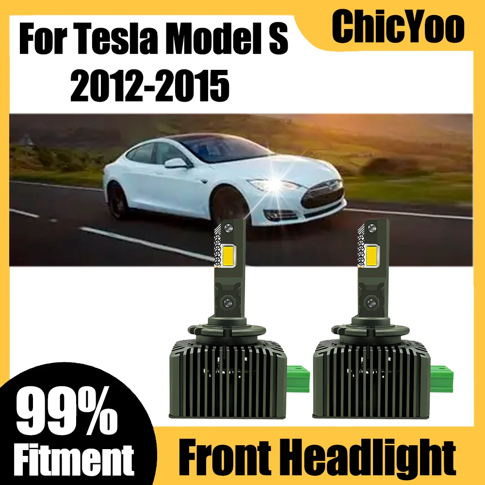 

2X D3S Canbus LED Headlamps 30000LM 120W High Power Auto HID Xenon Lights 3570 CSP Chips 6000K White For Tesla Model S 2012-2015