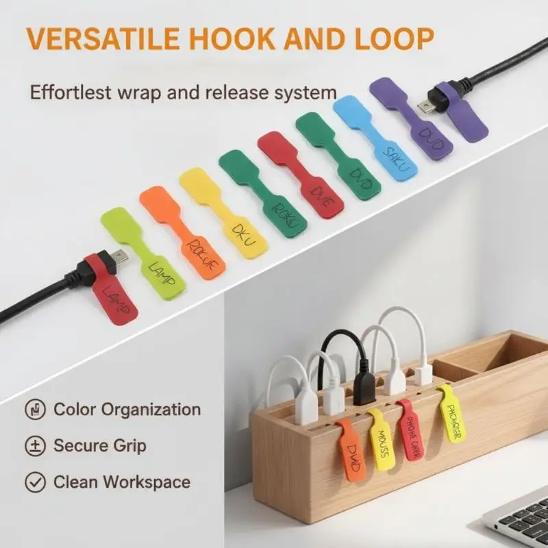 8/32pcs Colorful Writable Cable Marking Tags, Wire Marker Labels Easy To Use for Cable Sorting, Identification & Wire Organizin