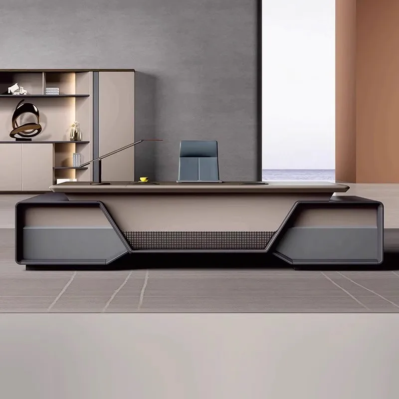 

Di Hao Office Boss Desk Президентский стул Офисный компьютерный стол для человека Большой письменный стол Итальянский минималистичный современный светлый роскошный