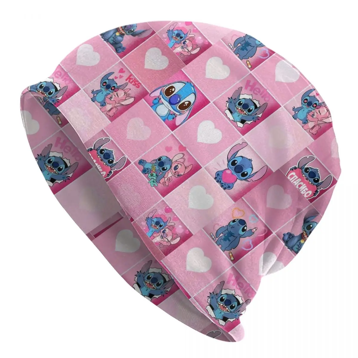 

Розовая шляпа Лило и Стич, крутая лыжная шапка Skullies, шапки с героями мультфильмов для мужчин и женщин, весенние шапки с головным убором