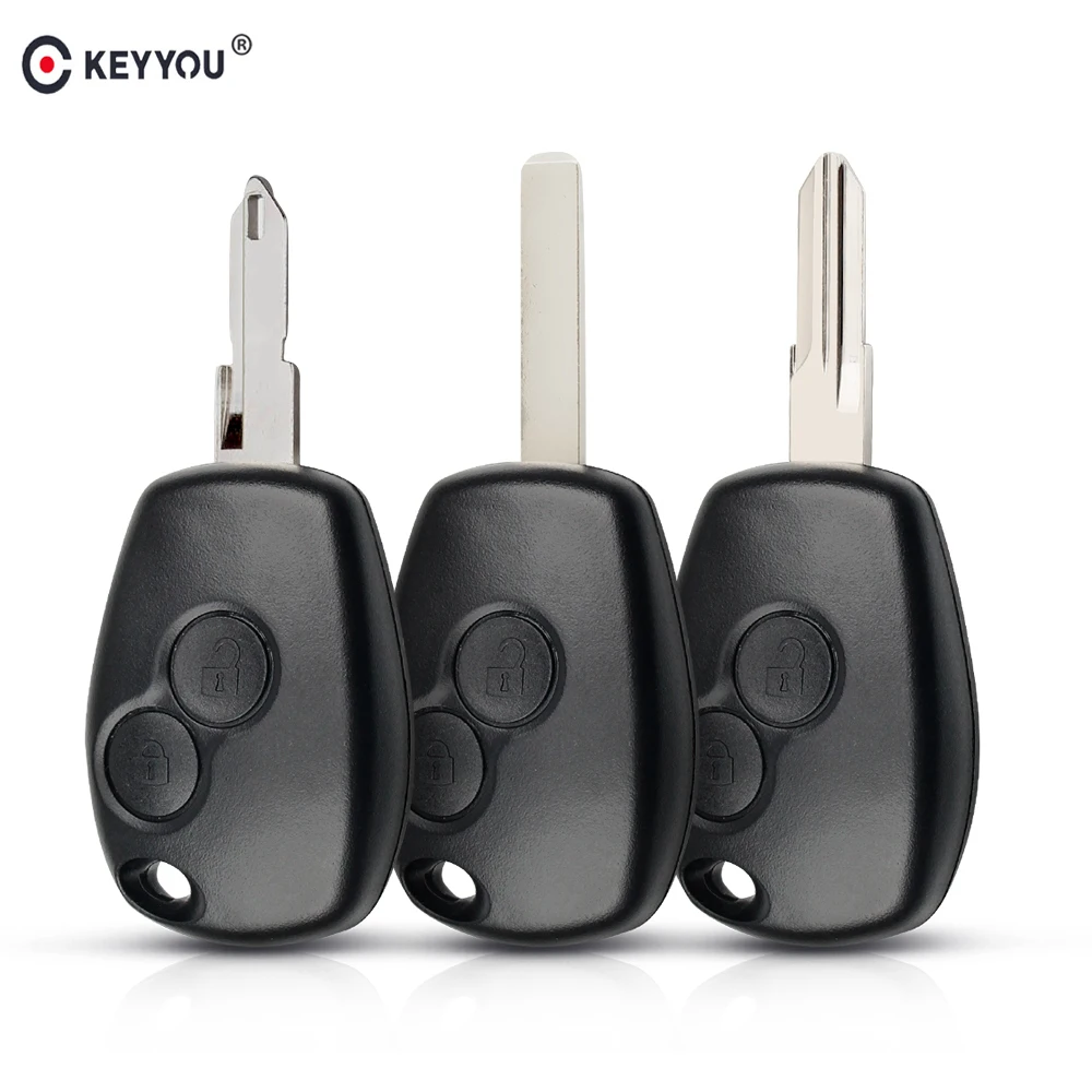 

KEYYOU 20pcs Replacement Key Shell Case For Renault Dacia Modus Clio 3 Twingo Kangoo For Nissan Key 2 Buttons Uncut Blank Blade