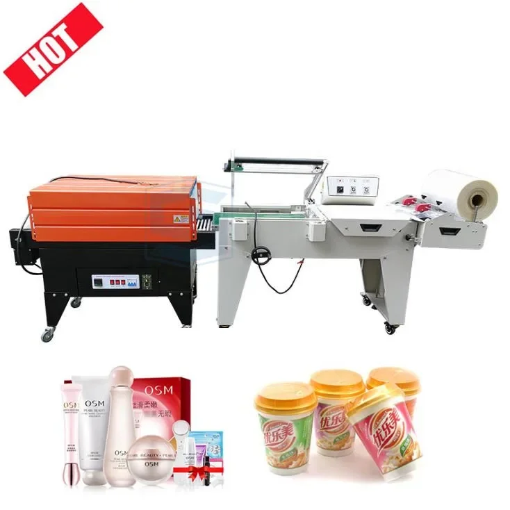 Semi-auto Water Pet Bottle PE Film Heat Tunnel Shrink Wrap Packing Machine