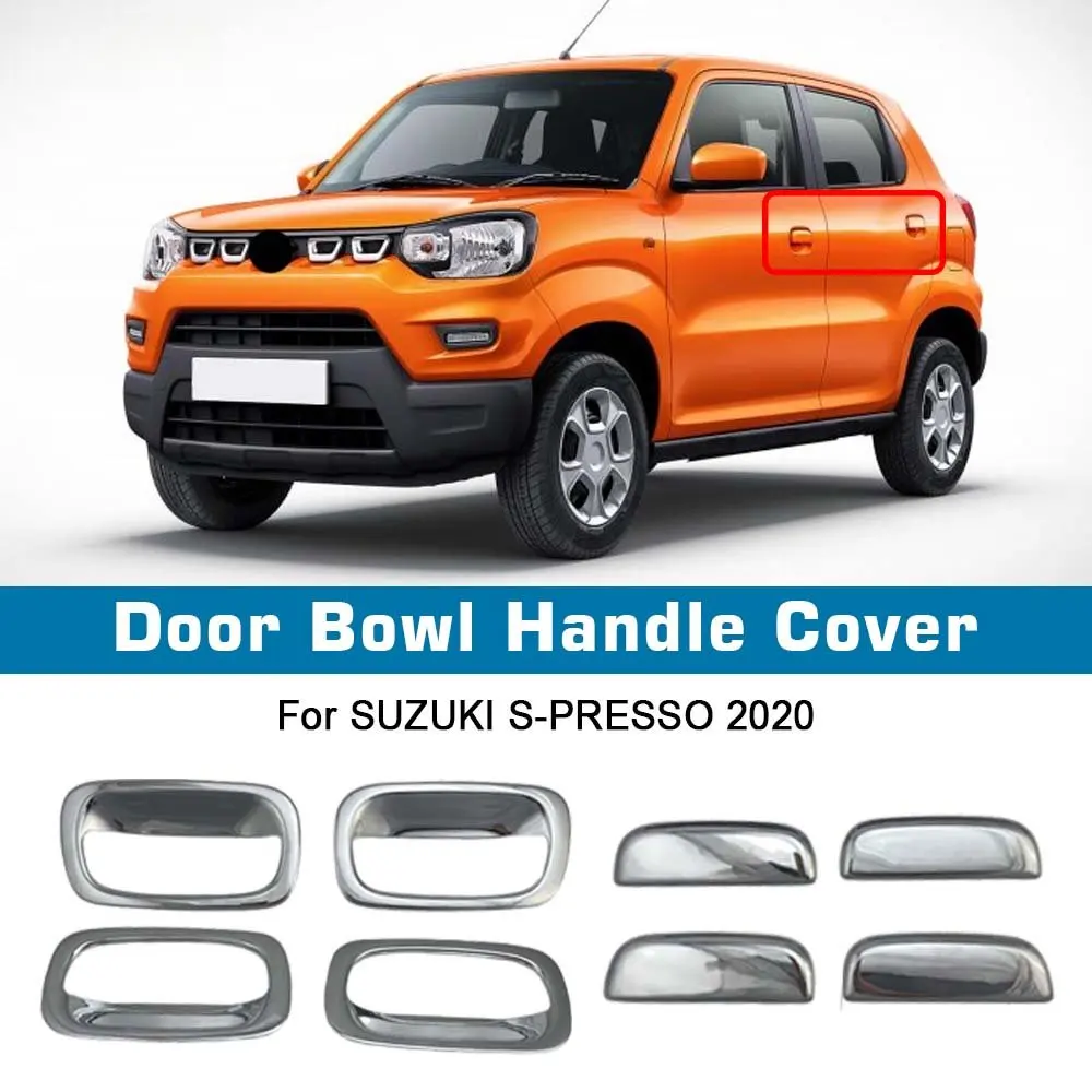 Car Decoration Door Bowl Handle Cover For SUZUKI S-PRESSO 2020 Chrome Silver Cars Accessories Exterior Styling