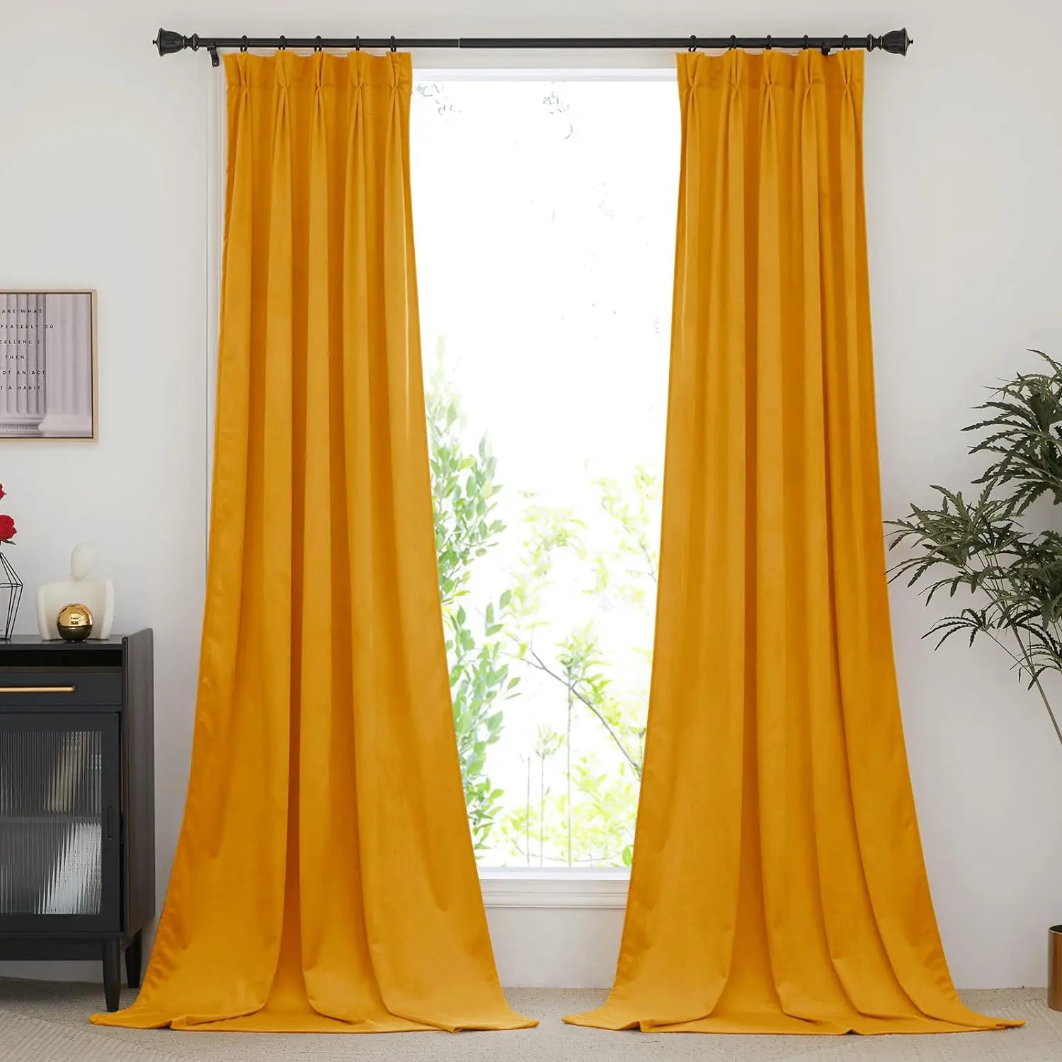 

2024 new blackout velvet curtains for living room and bedroom, same style with high-end pleated hanging method