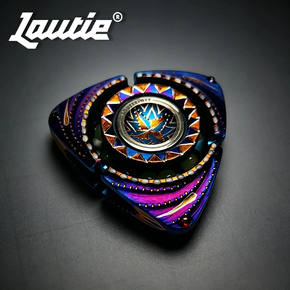 

LAUTIE BIT-04 Titanium Blue Fidget Spinner DIY Carve Luminous Gyro Anxiety Relief Gadgets Adult Sensory Toys