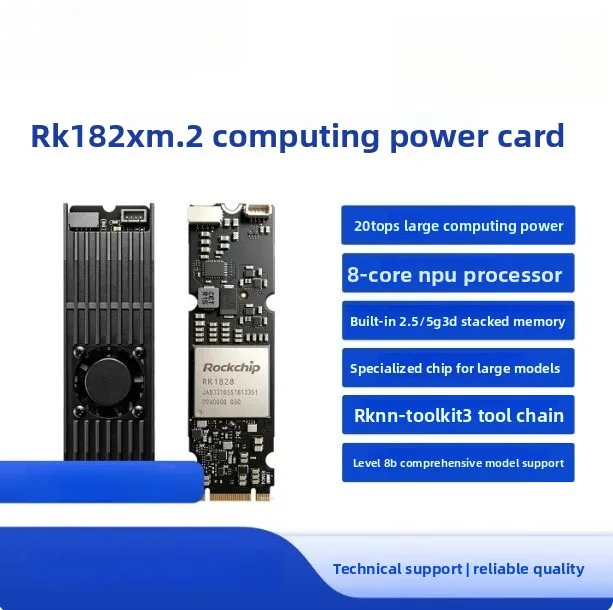 Carte de calcul de hashrate M.2 RK1828/RK1820, 20 TOPS de hashrate, modèle 8B de grande taille
