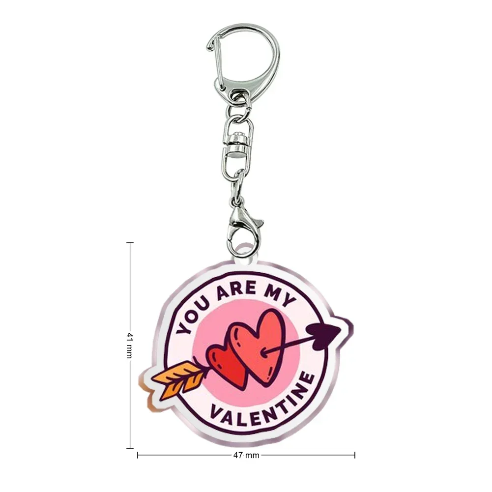 Bag Keychain Women Men Acrylic Valentine Festival Keychain Backpack Transparent Acrylic Trinket For Friends Pendants