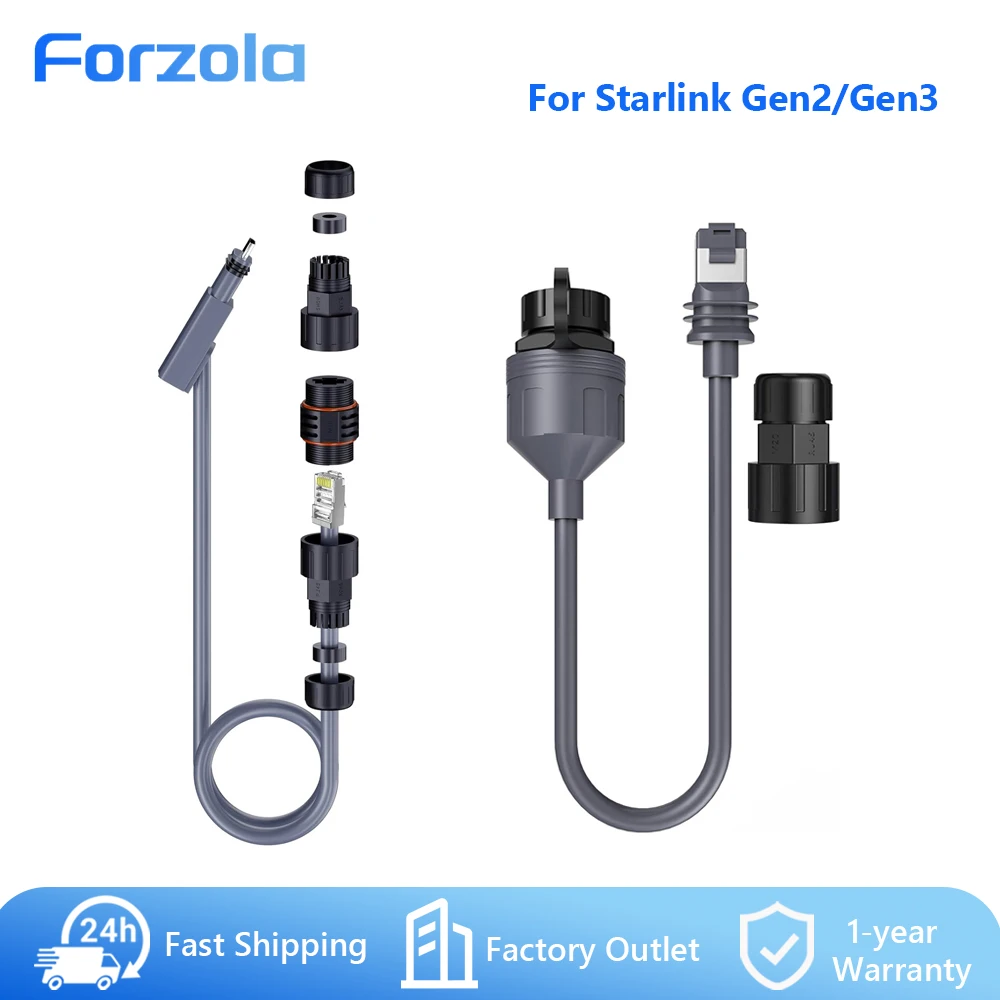 FORZOLA For Starlink Ethernet Adapter Gen 3 2 Starlink Mini Cable Extension to RJ45 Coupler IP68 Waterproof for Dish and Router