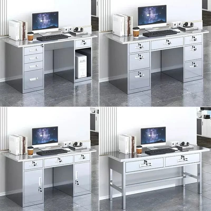 

304 stainless steel desk computer table medical console table with drawers dust-free workshop workbench writing