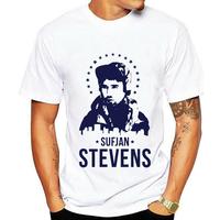 MAN T-SHIRT summer tshirt for man beach top tees Sufjan Stevens T Shirt Music Folk male fashion Casual short sleeve