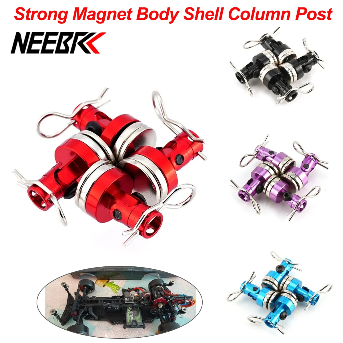 4 pz NEEBRC metallo forte magnete magnetico Stealth RC Car Shell colonna Post per 1:10 Traxxas Hsp corpo invisibile Post Mount clip