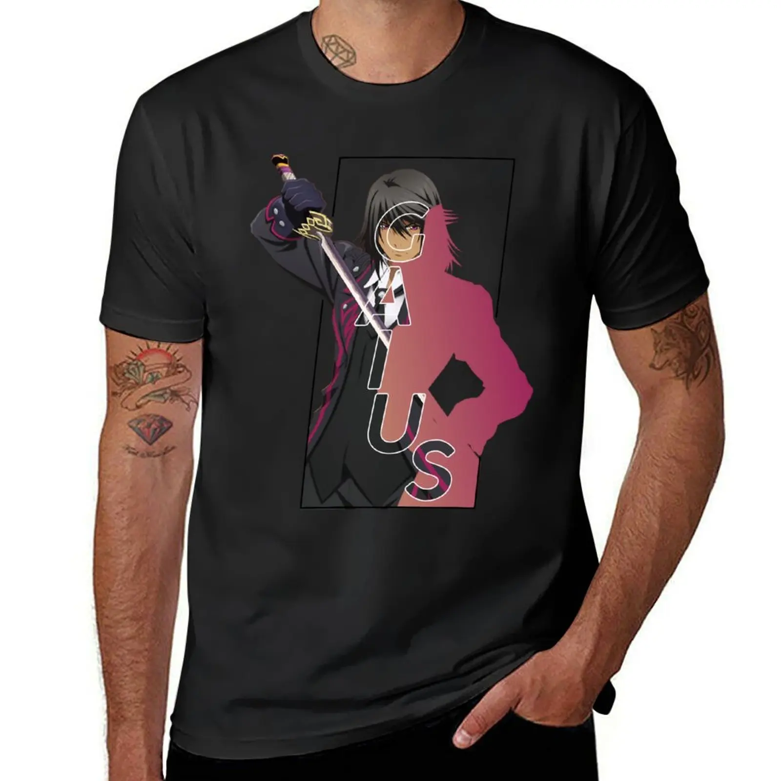 Camiseta con texto de personaje de Gaius para hombre, camisa de secado rápido, vintage, grande y alto, Tales of Xillia 2