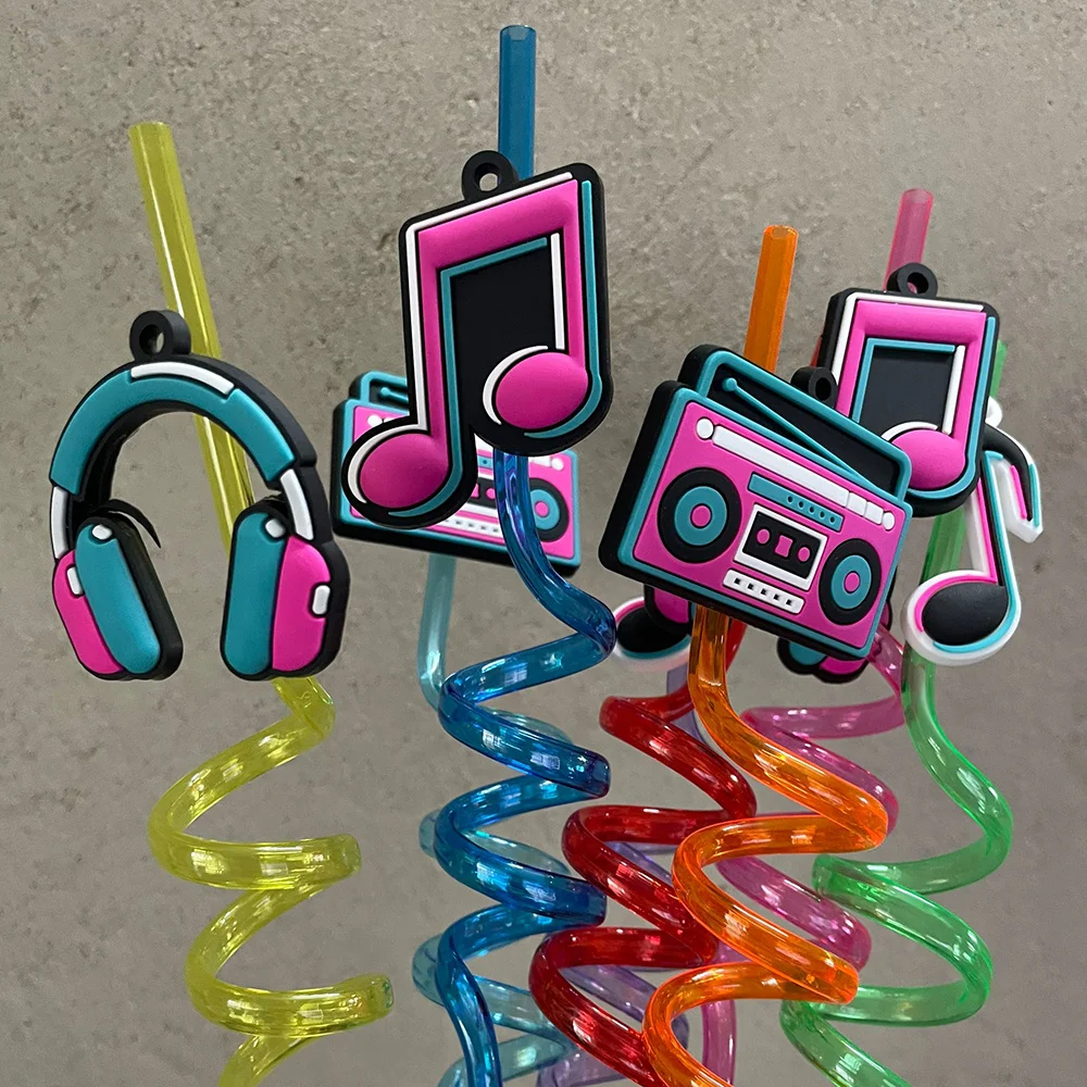 Music Straws Music Note Party Decorations Musical Baby Shower Birthday Supplies Rockstar Rock Party Drinking Straw