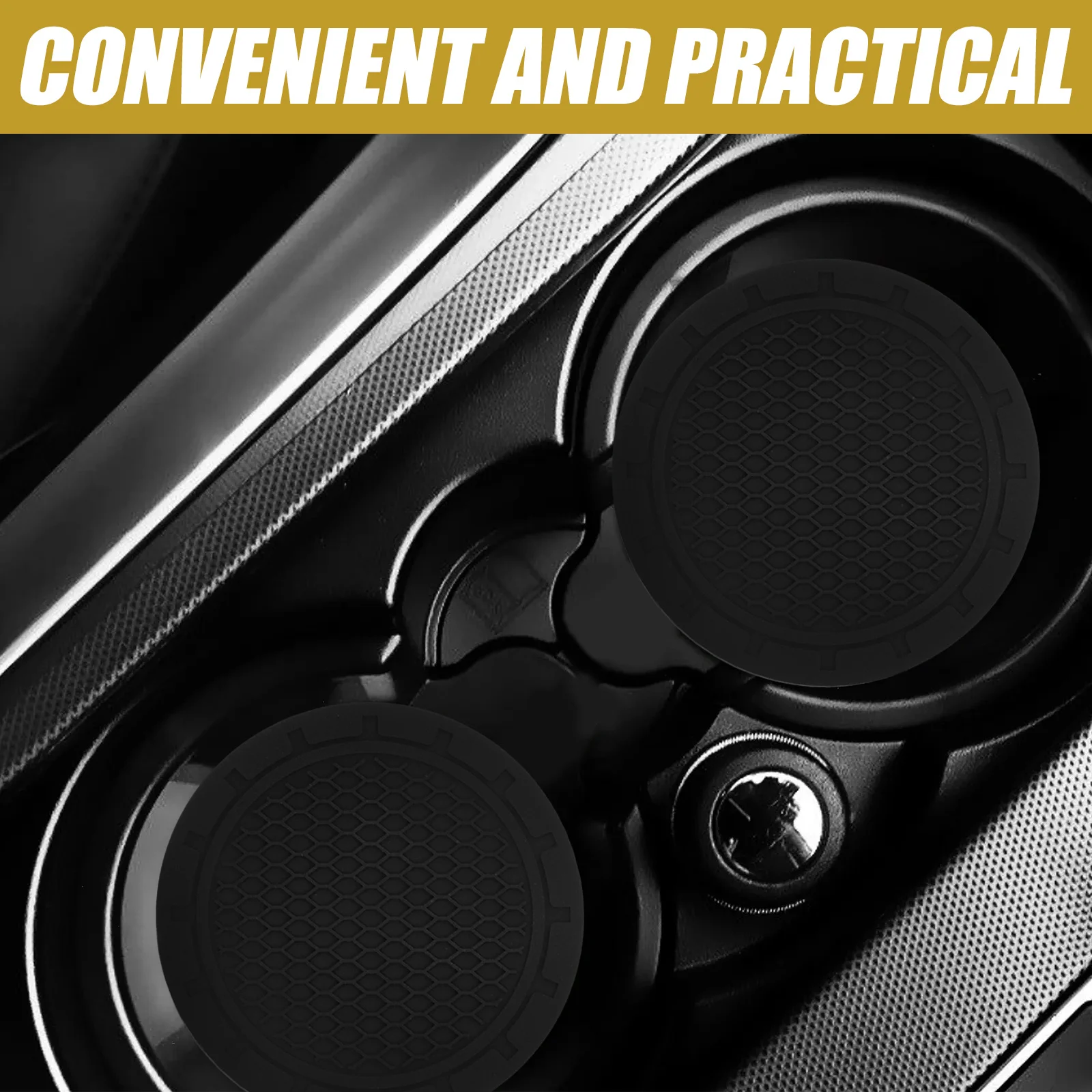 

2Pcs Insulated Cup Coasters for Car Non-Slip Universal Fit Drink Holder Mats Easy Clean Car Interior Accessories