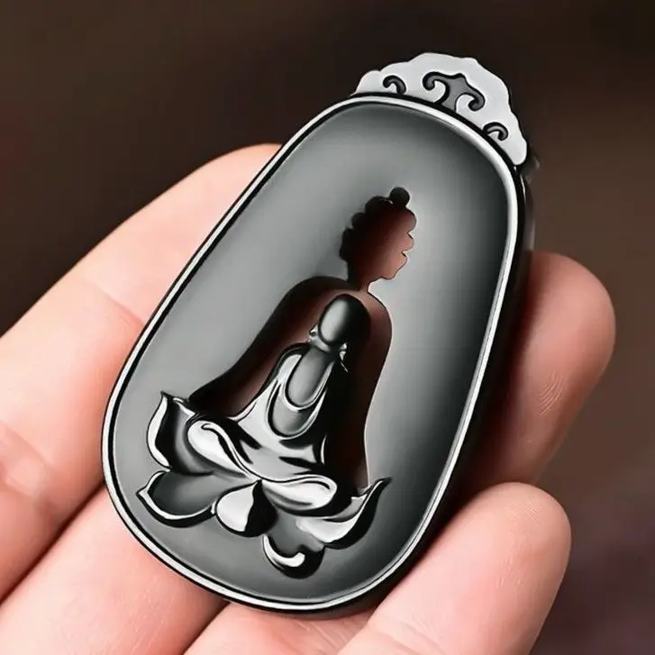

Hetian Jade Green Jade Pagoda Enlightenment Jade Pagoda Pendant Men's and Women's Pendant with One Heart To Buddha Lucky Jewelry