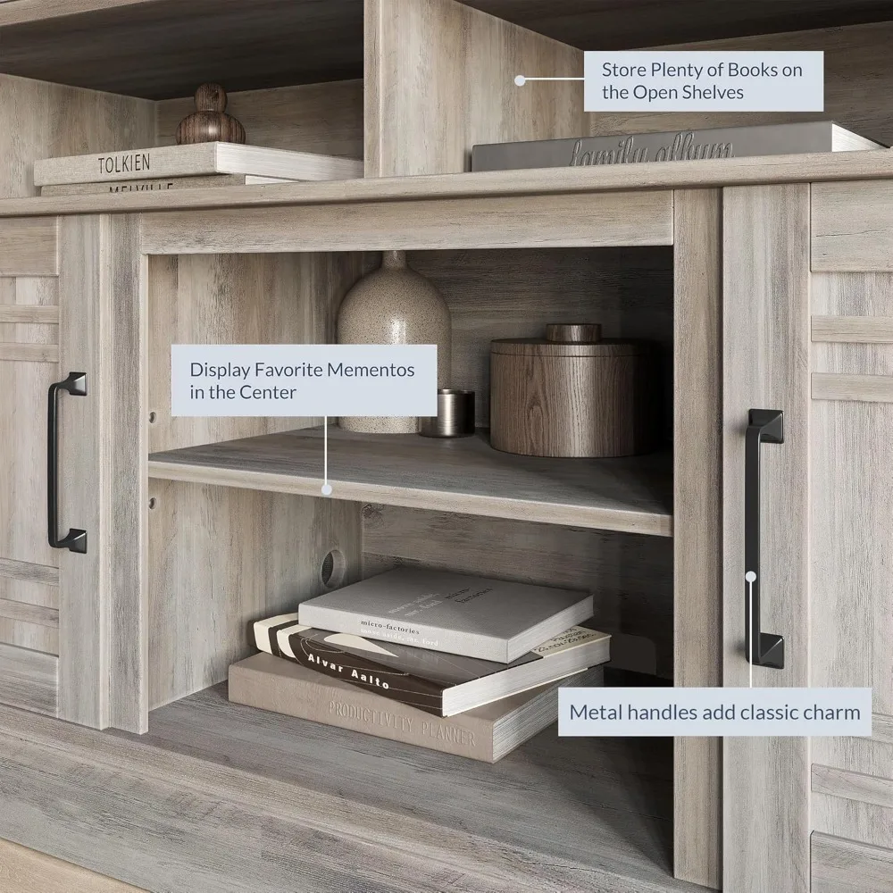 

Современная деревянная подставка для телевизора в фермерском доме 48 и консольный столик для медиа-развлекательных средств для телевизоров до 50 дюймов с открытым хранилищем