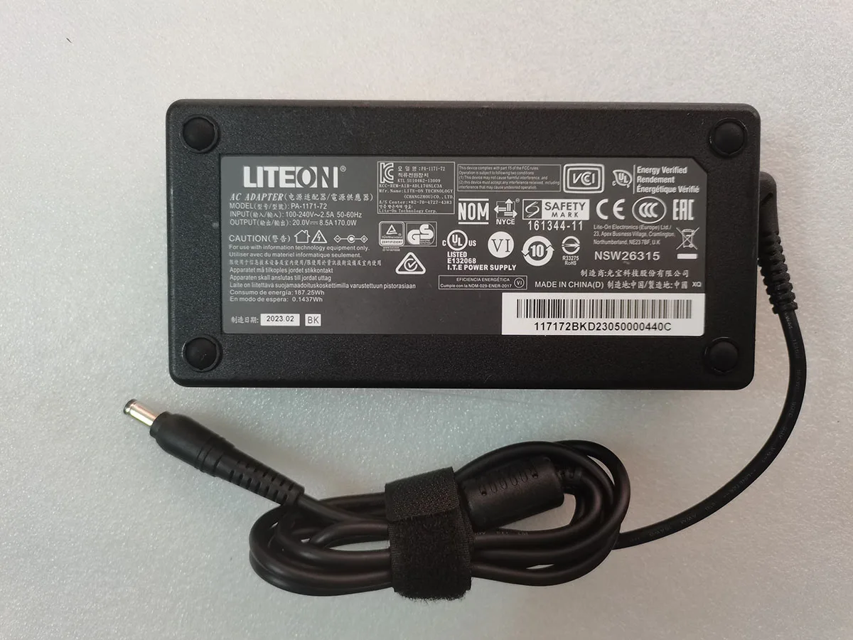 Original LITEON 20V 8.5A 5.5mm*2.5mm 170W PA-1171-72 NSW26315 Laptop AC Adapter Charger
