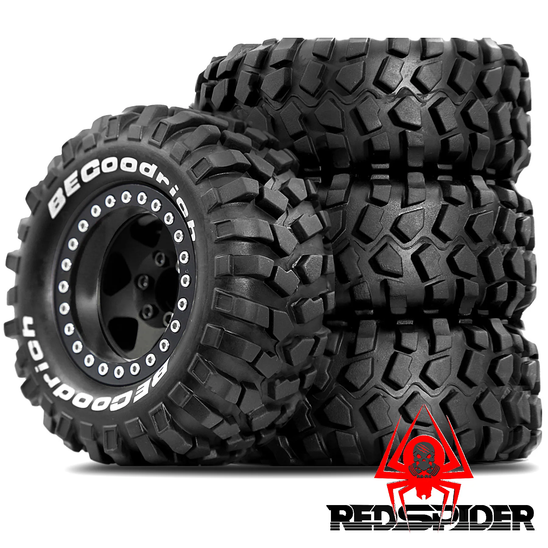 عجلات إزاحة سلبية 1.9 بوصة 4 قطع إطارات 95 مم لزاحف RS Red Spider 1/10 - Fit LC80، MJX H12 إلخ مجموعة عالية الأداء للطرق الوعرة #5