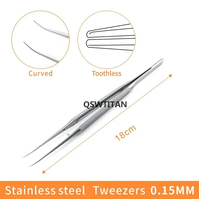 Ophthalmic Micro Forceps Round Handle Ophthalmic Tweezers Eye Surgical Instruments 10.5cm/14cm/16cm/18cm Stainless Steel