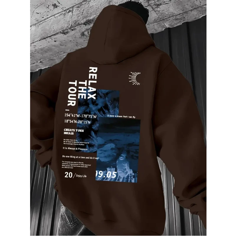 2025 جديد الخريف والشتاء الرجال هوديي غير رسمي الشباب وسيم شارع العليا في الهواء الطلق فضفاض كبير الحجم القطن البلوز #3