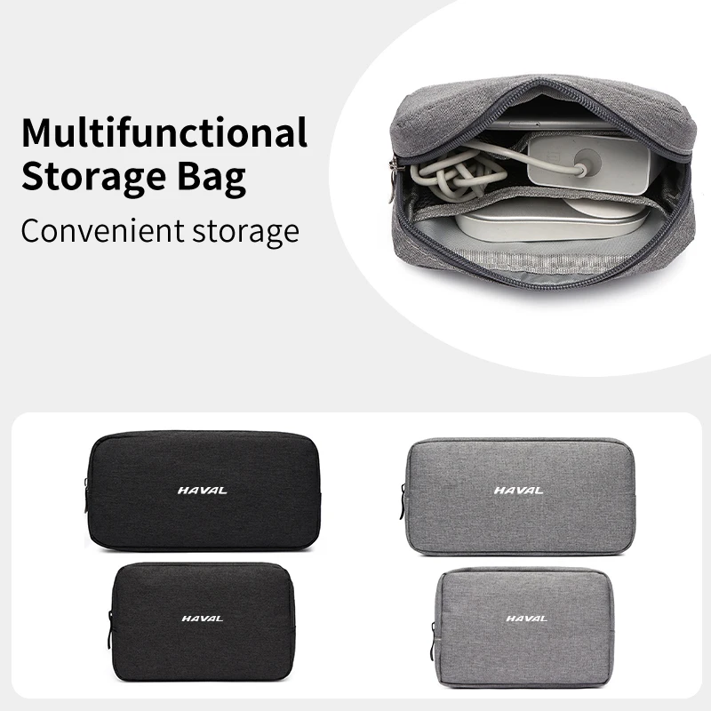 

Car Data Cable Storage Bag Travel Digital Electronic Organizer Accessories For Haval H6 Dargo M6 H9 H6S F7 F7X Jolion X DOG XY